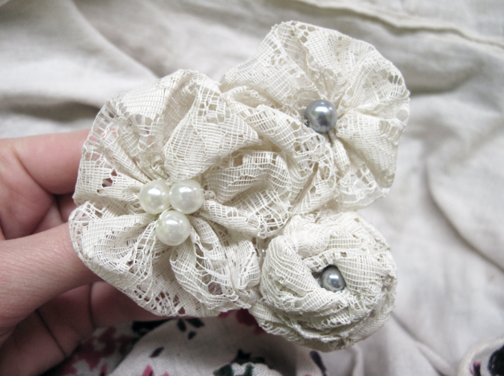 Happily, Becki Gathered Fabric Flower DIY