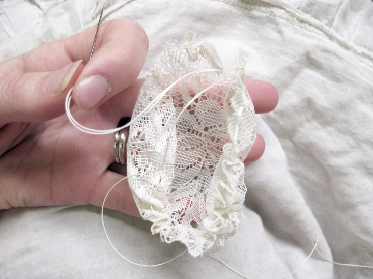 Happily, Becki Gathered Fabric Flower DIY