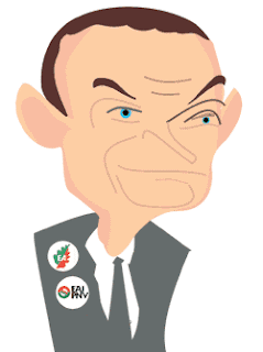 Ibarretxe, fácil de caricaturizar a causa de su parecido con el capitán Spok -no sé cómo se escribe, jaja-