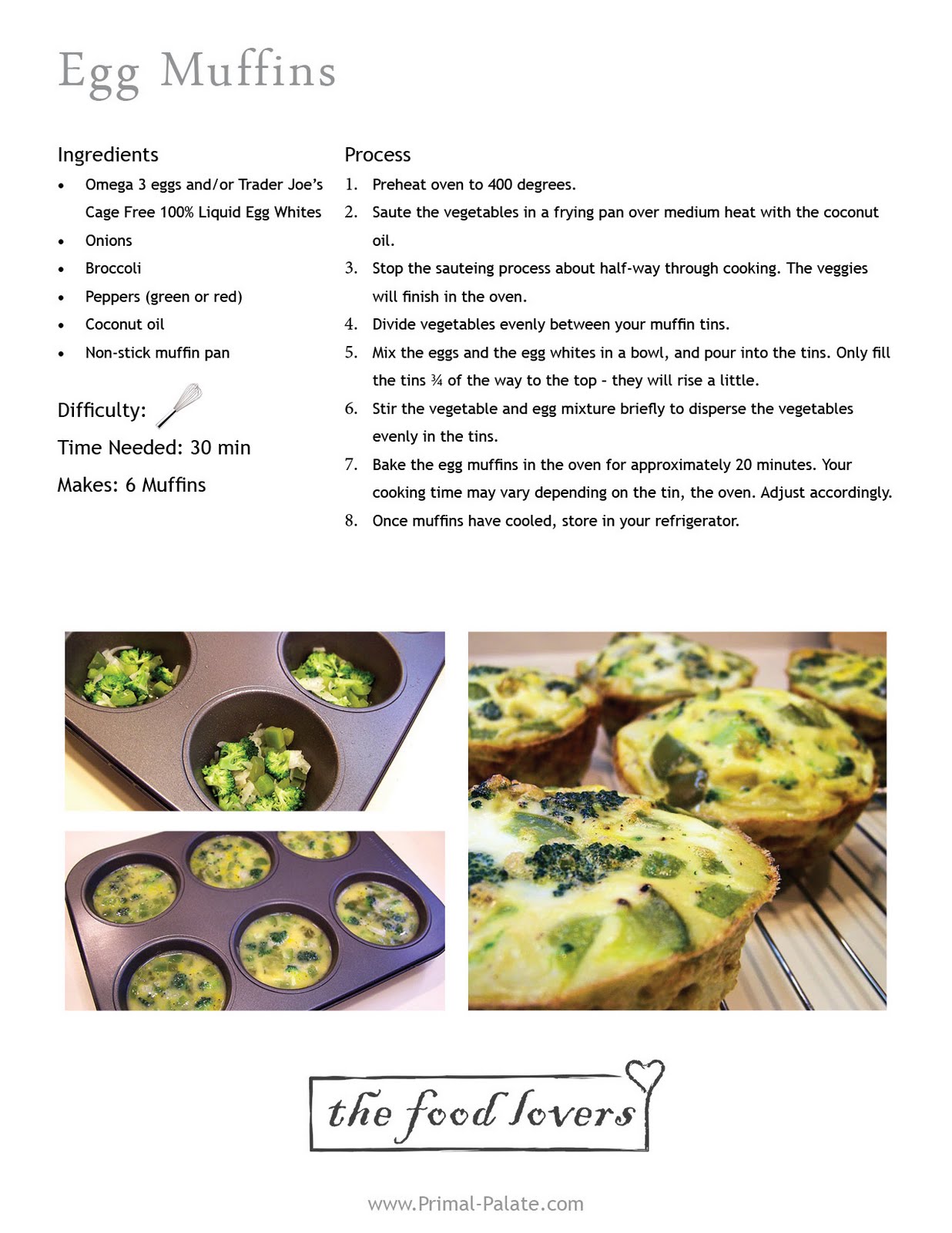 Breakfast on-the-go: Egg Muffins - Primal Palate | Paleo ...