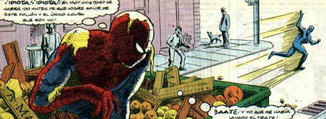 Spiderman acaba su persecución en la basura