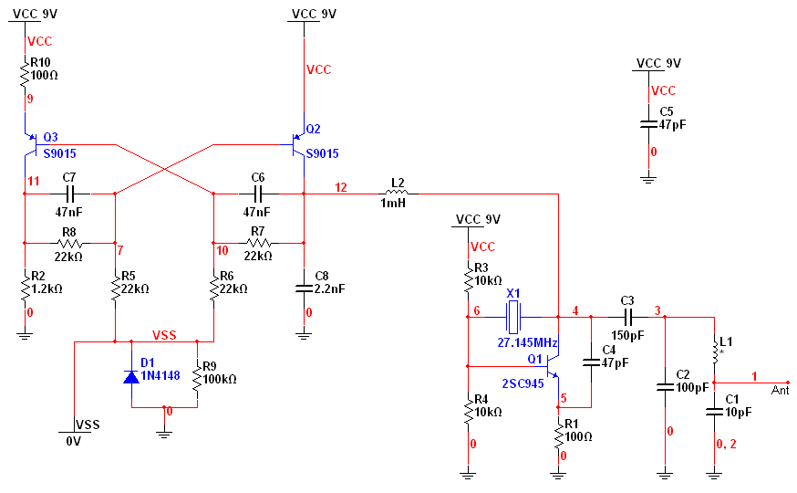 ESQUEMA OSCILADOR CRISTAL esquema oscilador cristal: