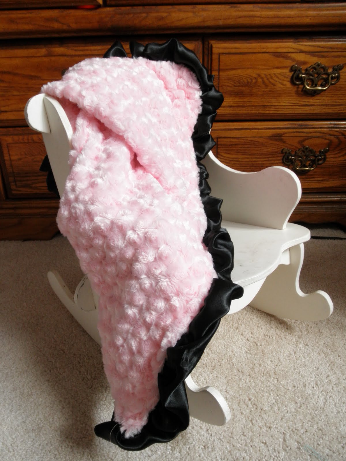 How to Sew a Minky Baby Blanket with Satin Ruffle Binding A Vision to