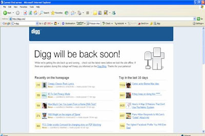 Digg is Down - Digg will be back soon!