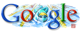 Google Swimming Logo - Beijing Olympics 2008