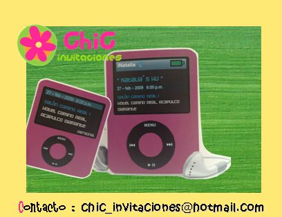 Invitación tipo ipod