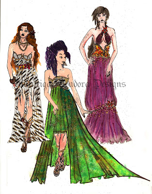 exotic waves manteiga voadora designs fabric swatches sketches