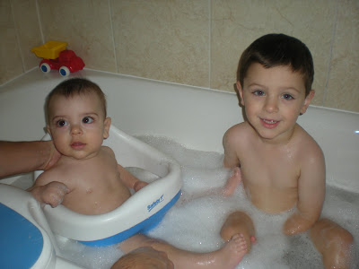boy bath time