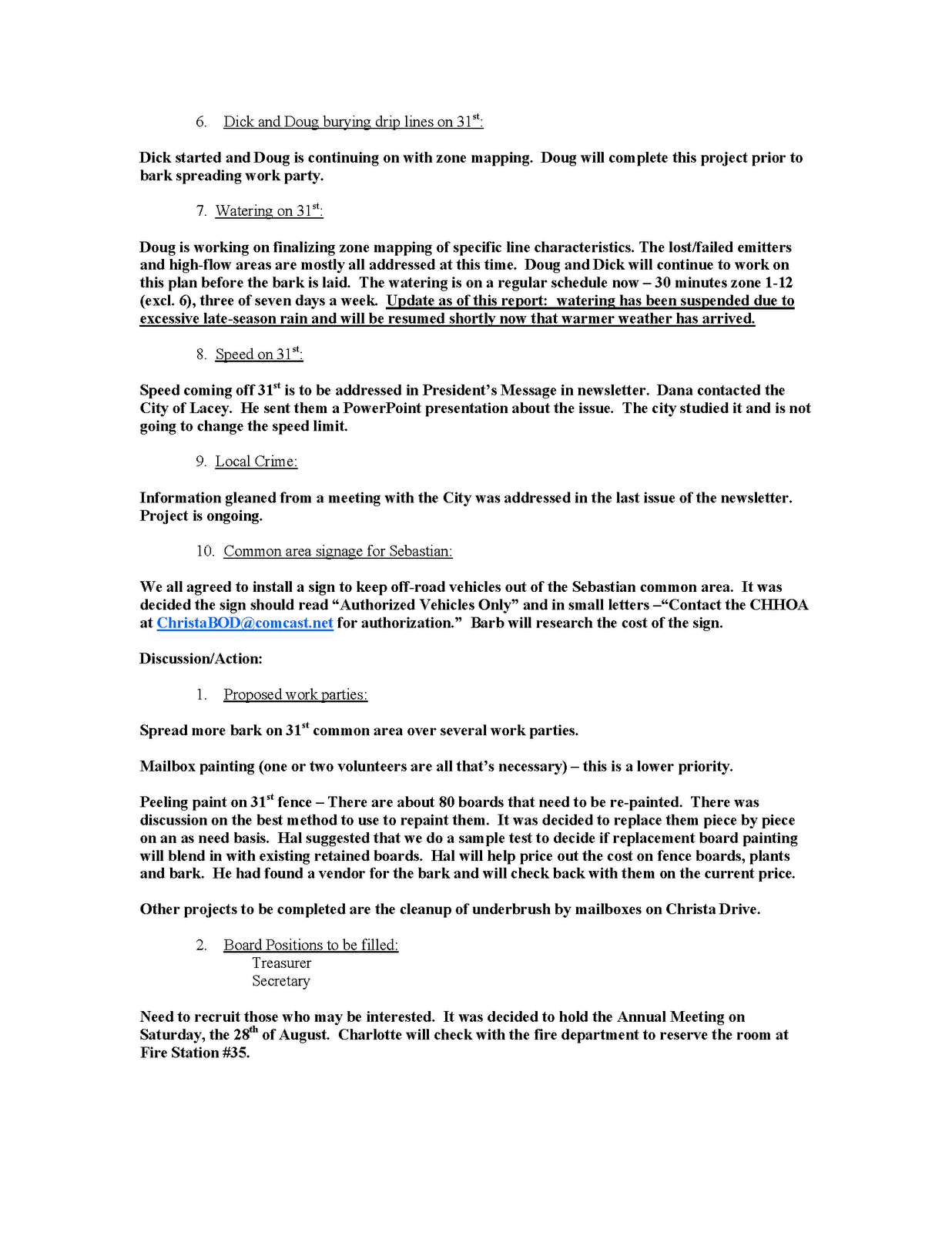 meeting minutes