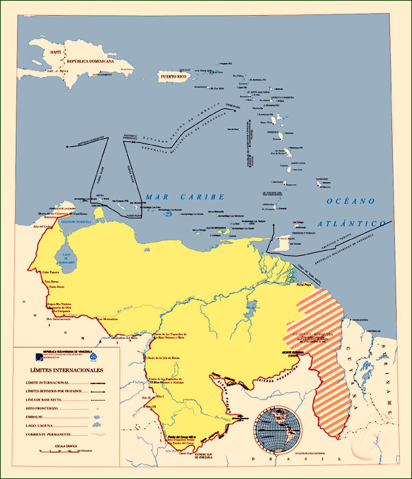 Limites De Venezuela Con Brasil Colombia Y Guyana