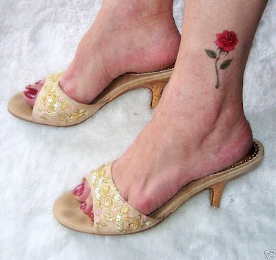 image of Foot rose tattoo
