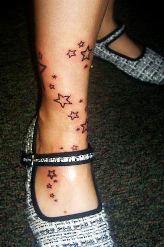 tattoo designs for feet. Star tattoo designs on foot