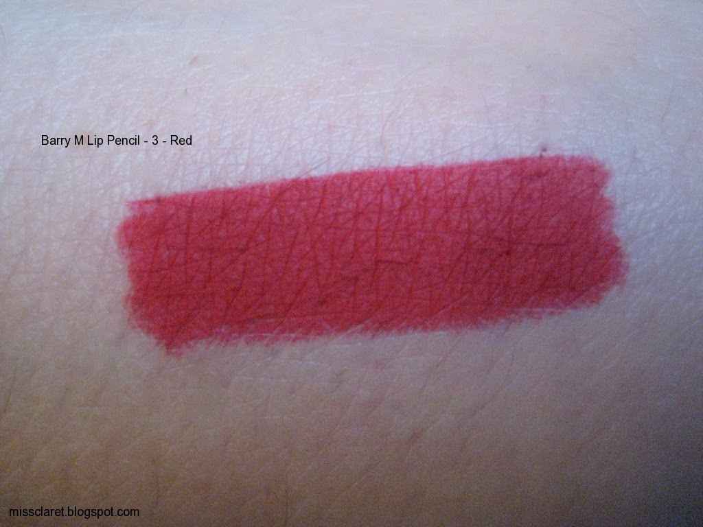 miss claret Barry M Lip Liner 3 Red