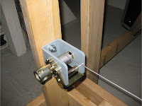 Winch bolted to 2x4 table leg