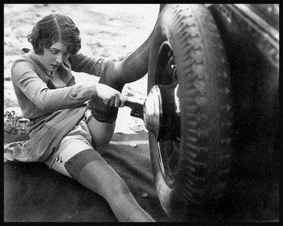 1920s Era Lesbian Nude Study-French Postcard Style-Black