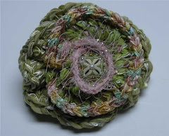 Crocheted flower pin