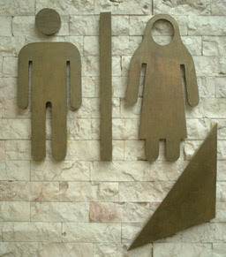 Washroom sign in iran