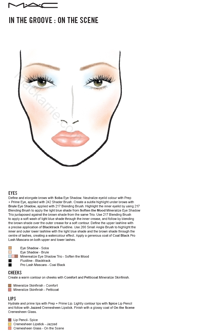 MacKarrie Beauty Style Blog MAC In the Groove Face Charts