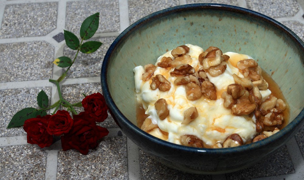 Good Eating, Good Living Greek Yogurt with Honey and Walnuts