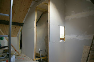 plasterboard stud wall attic