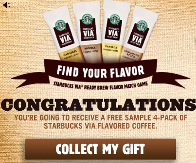 free sample 4-pack starbucks via