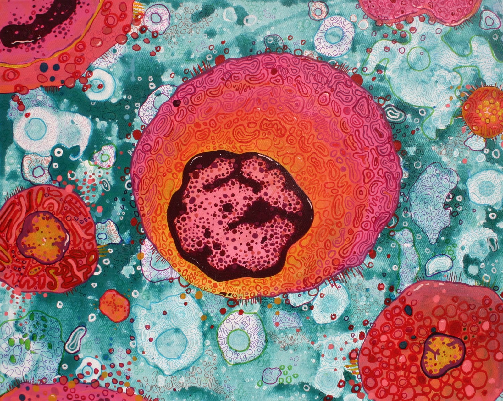 Acrylic Cell Painting Acrylic Cell Painting
