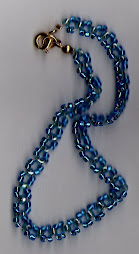 blue+white beaded bracelet