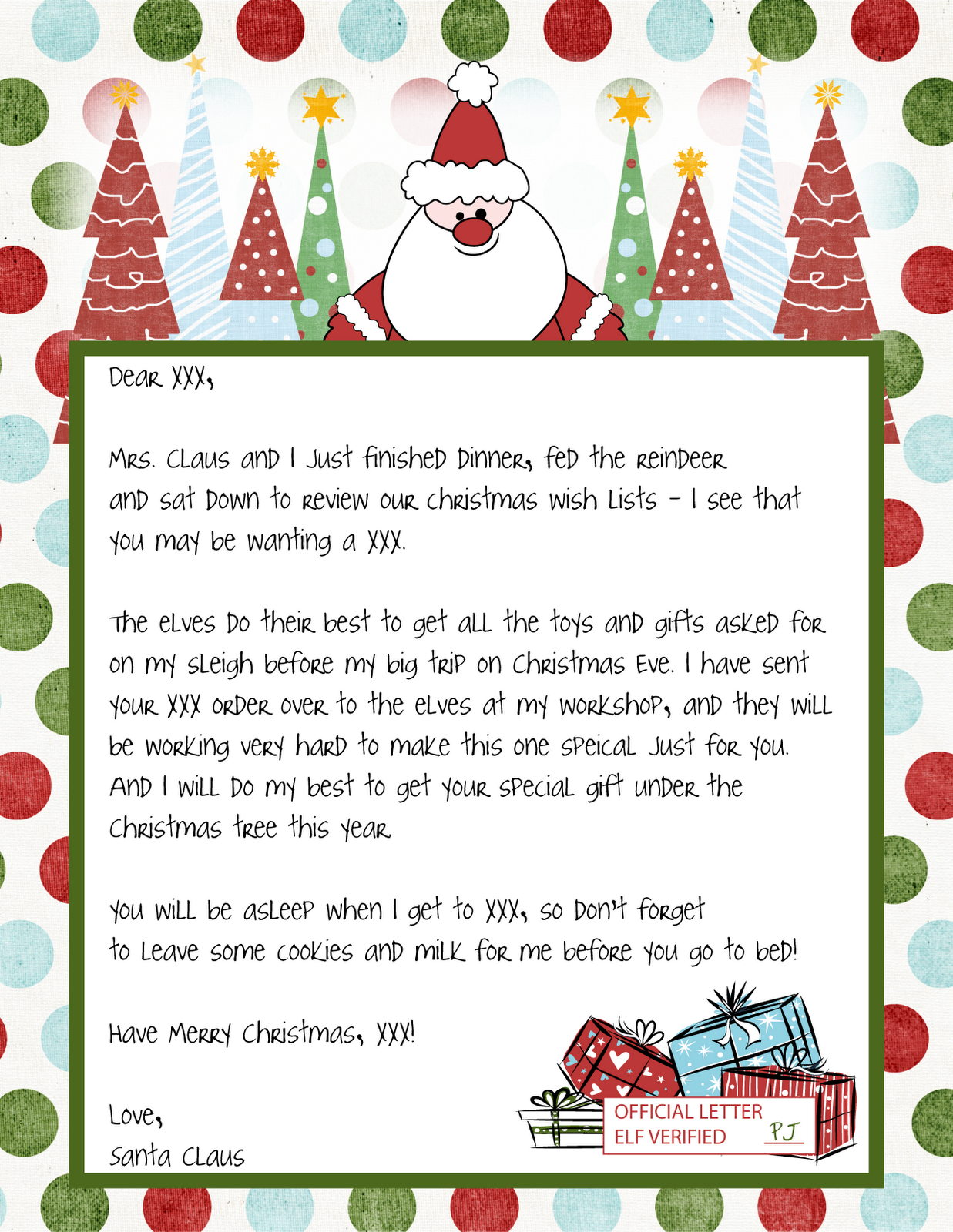 Letter From Santa Template Free Free Printable Letters From Santa Template Letter From Santa Template Free Free Printable Letters From Santa Template