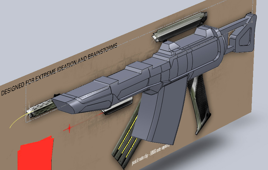 Alex Marshall Sticky note gun CAD underway