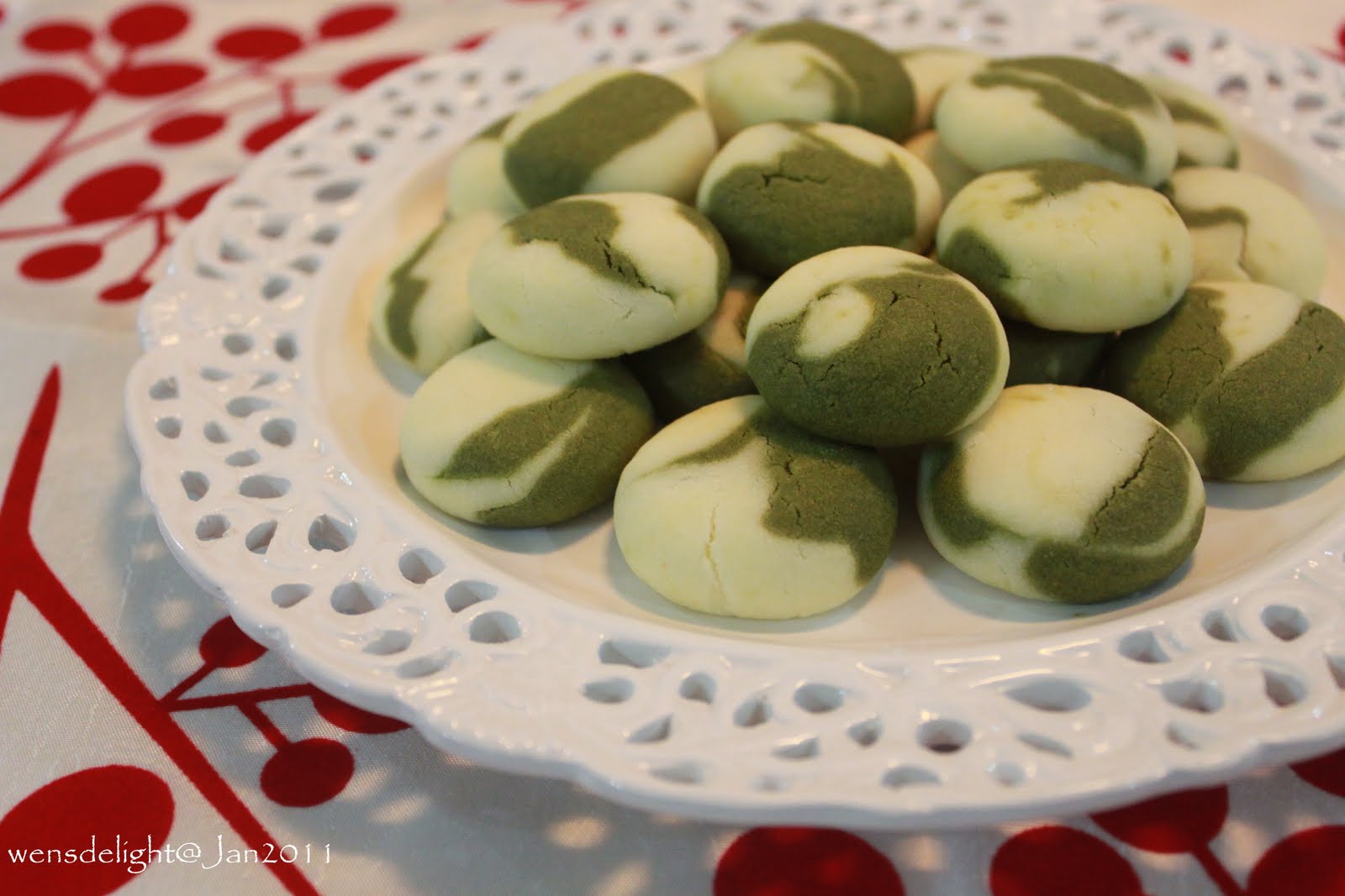 Wen's Delight CNY Bakes 2011 Green Tea Marble Cookies