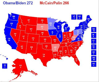 Obama 272, McCain 266