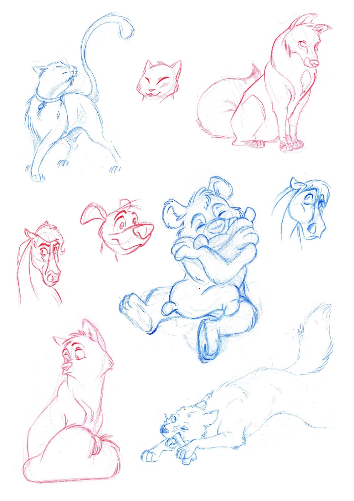 Tines Artblog mixed animals from my sketchbook