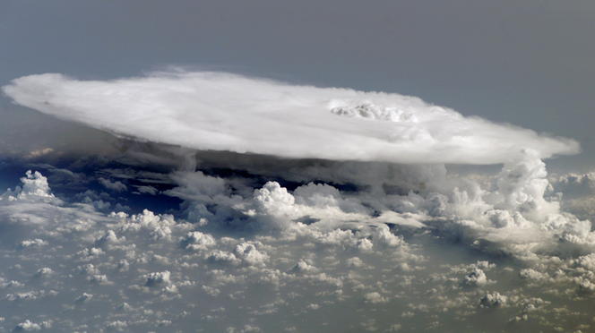 Thunderstorm Anvil From Space. From NASA, an amazing photo of a developing