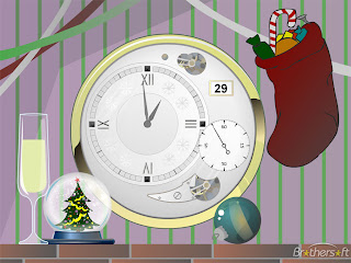 Download Animated Christmas Clock Wallpaper