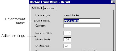 Creating custom machine formats