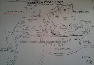 Thenmala eco tourism map thenmala eco tourism map photo,area map of thenmala ecotour project drawn in the wall of tourist facilitation centre