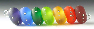 Rainbow Silver Etched Beads