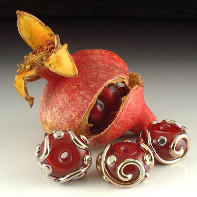Pomegranate with Red Beads