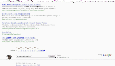 Seznam.cz vyhledavac enhanced by Google