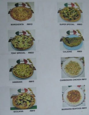 Pinos Pasta Menu