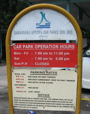 Damansara Uptown Open Car Park opening hours and parking rates UPCP Open Car Park Parking Rates