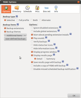 Firefox extension backup FEBE