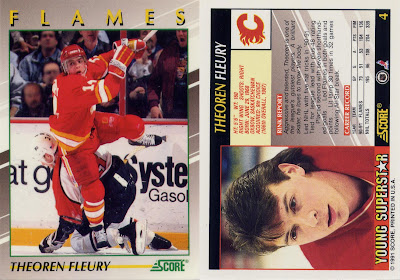 Theoren Fleury theoren fleury, score young superstars, score, young superstars, 91-92, calgary flames, nhl, hockey, hockey cards