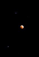Click for Larger Image of the Eclipsed Moon, Regulus, and Saturn