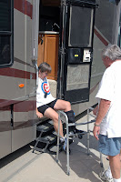 Click for Larger Image of ZoAnn getting into John's Rig