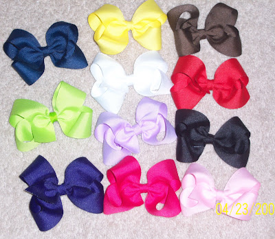 Basic Bow small $3 (3-3.5 in), $4 med (4 in), $5 for lg (5 in) lg pictured