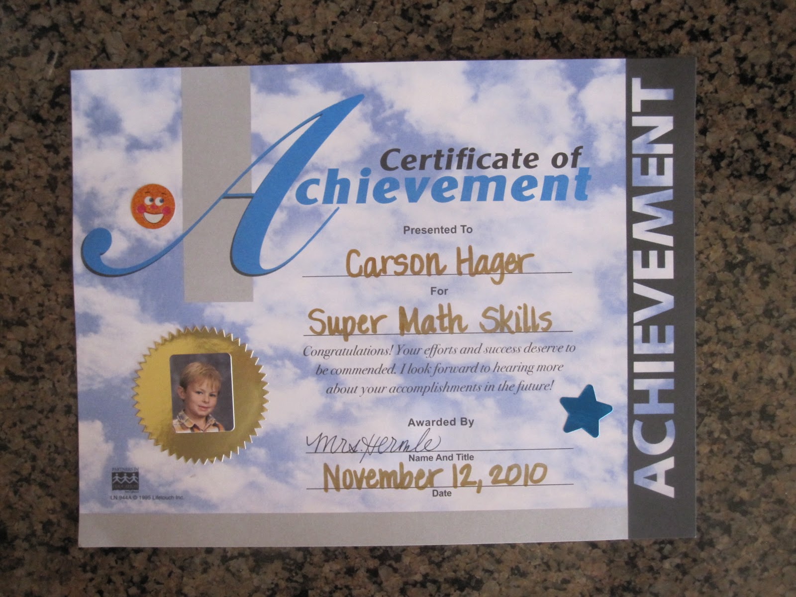 Enjoying Life With 4 Kids Carson's Award Assembly