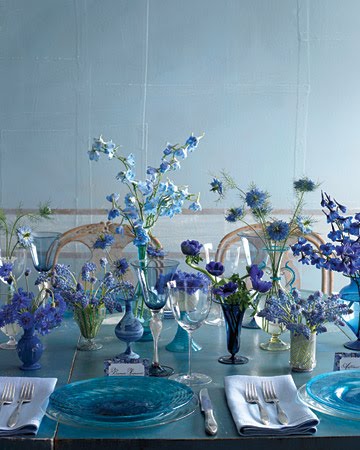 blue flower centerpieces for weddings