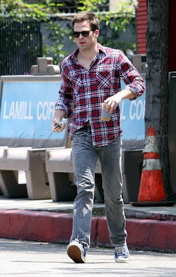 chris pine plaid