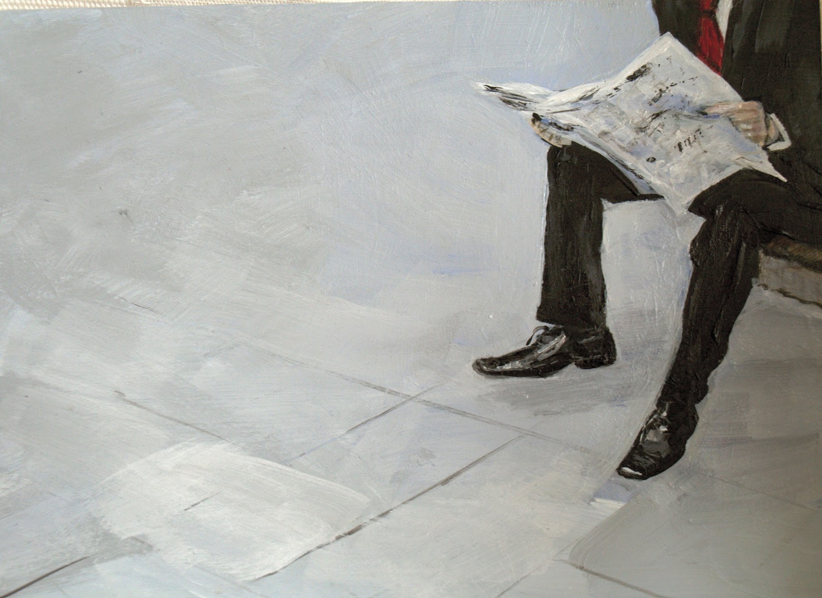 Jan Gowthorpe Fine Artist 'Businessman Reading'